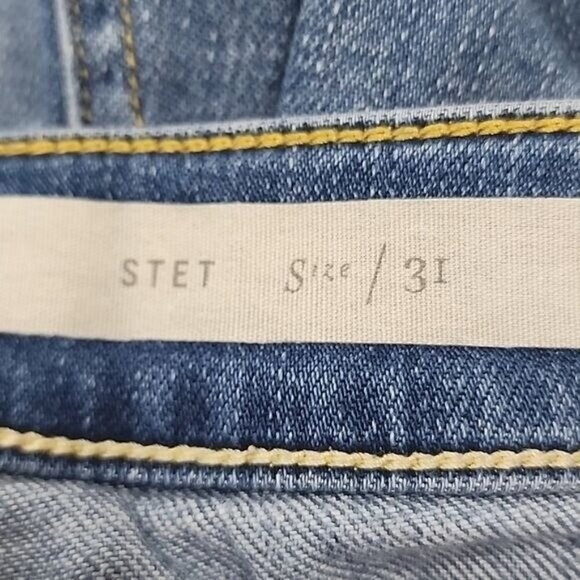 Anthropologie Pilcro & Letterpress distressed mid-rise Straight STET jeans 31 - Picture 7 of 8